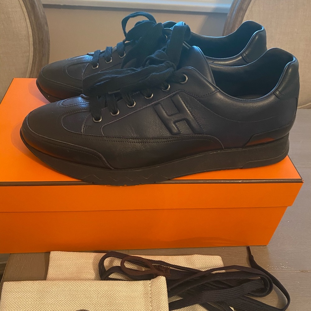 Hermès size 43 black leather shoes men’s - Picture 7 of 7